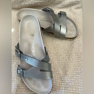 Birkenstock Size 38 Silver Sandals